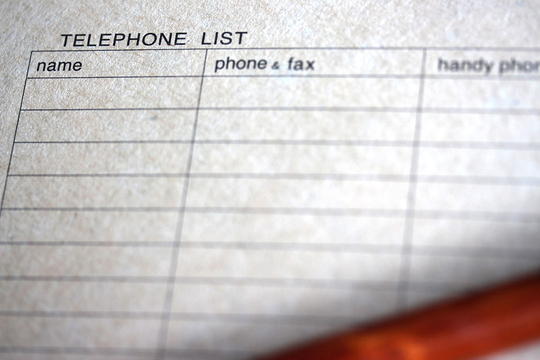 緊急連絡先リスト 緊急連絡先リスト